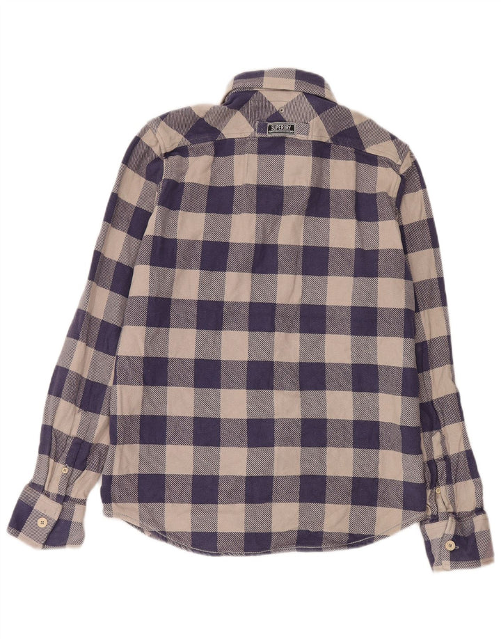 Cămașă de flanel pentru bărbați Superdry, mare, albastru, bumbac vichy