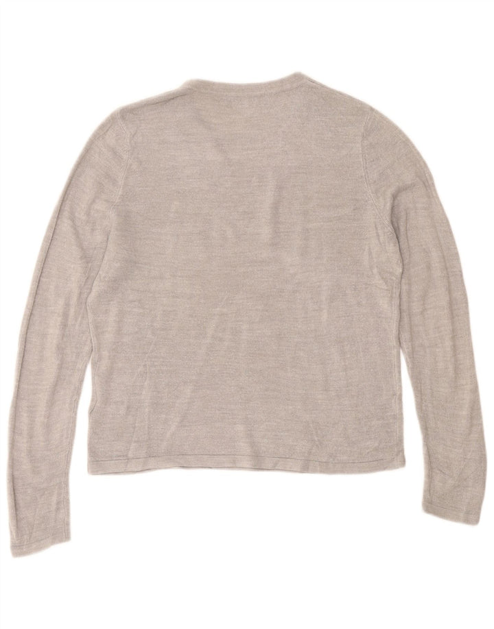 Pulover pentru femei Marks & Spencer cu decolteu rotund UK 14 Medium Gri Acrilic