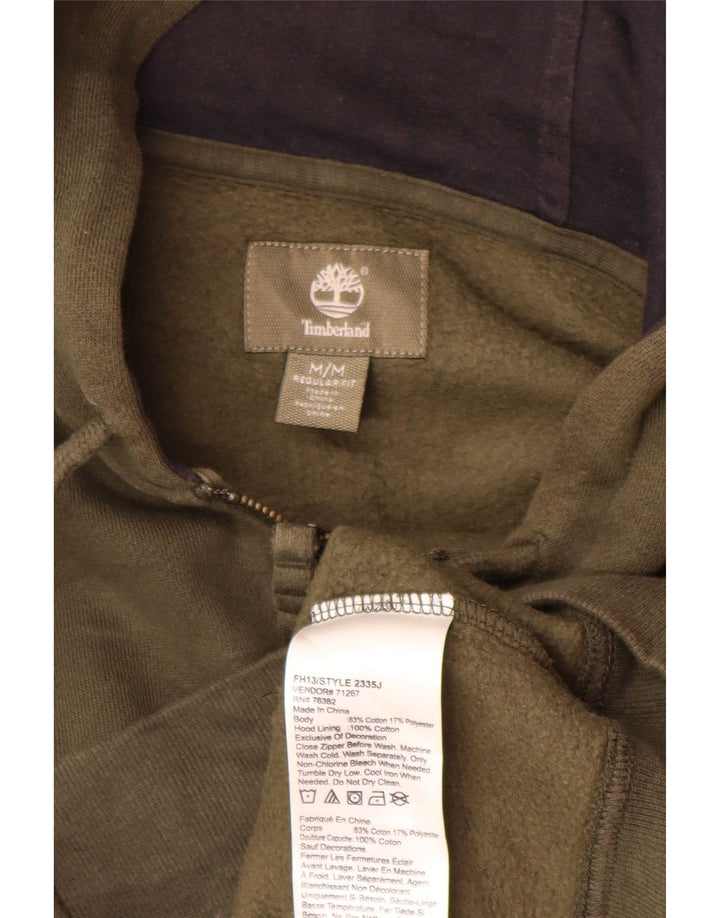 Pulover Timberland Regular Fit, cu fermoar, bumbac kaki mediu