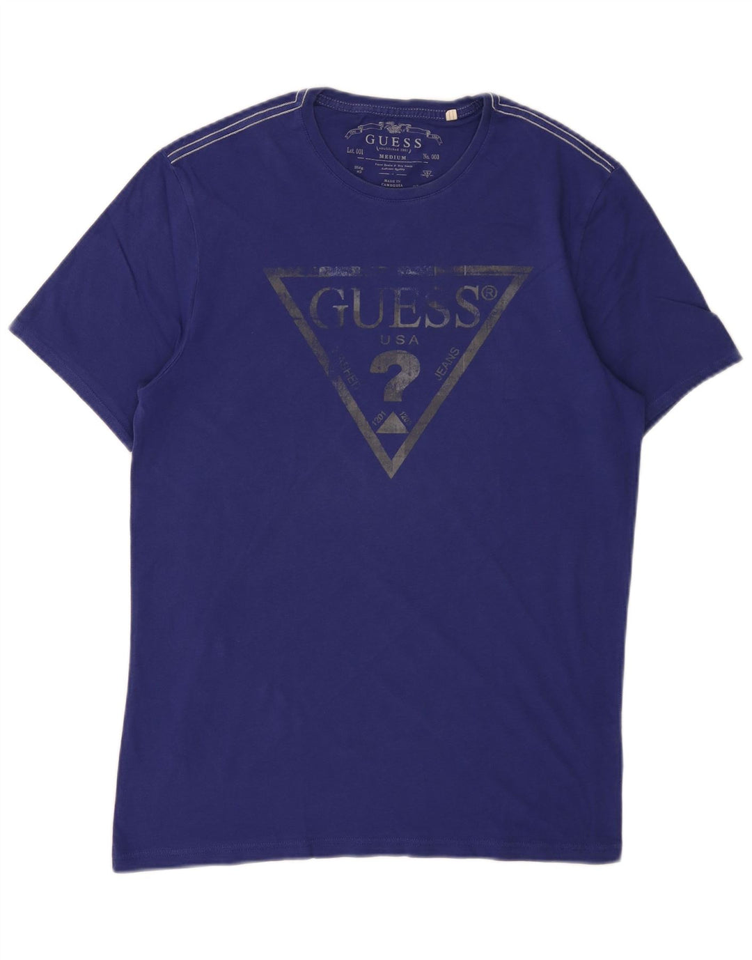 Tricou grafic Guess pentru bărbați Top din bumbac violet mediu