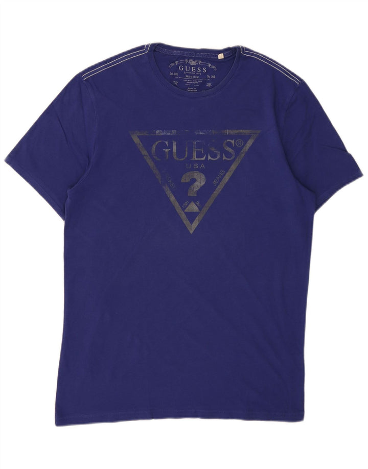 Tricou grafic Guess pentru bărbați Top din bumbac violet mediu