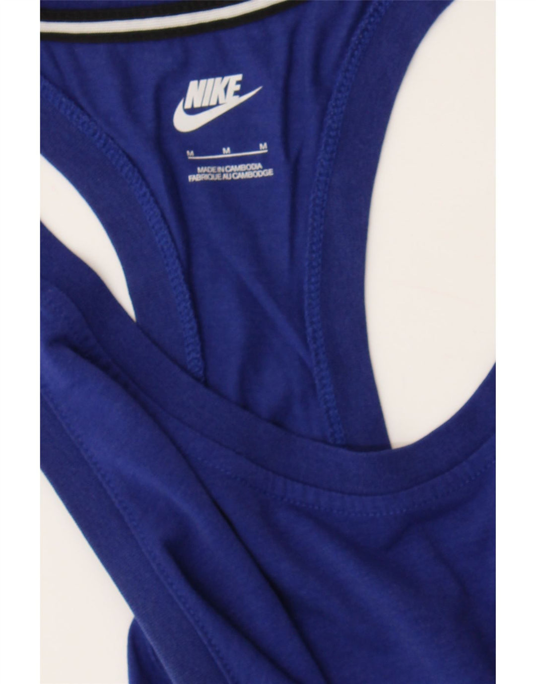 NIKE Womens Vest Top UK 12 Medium Navy Blue Modal Vintage Nike and Second-Hand Nike from Messina Hembry 
