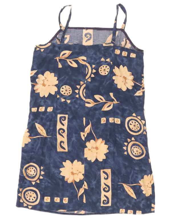 Rochie de soare vintage pentru femei UK 10 Mic albastru marin Floral