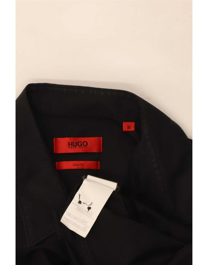Cămașă pentru bărbați Hugo Boss Slim Fit, bumbac mediu negru