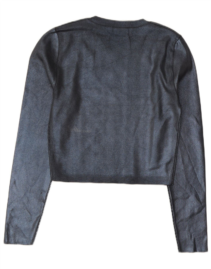 Crop Top pentru femei Zara UK 18 XL Bleumarin Poliester