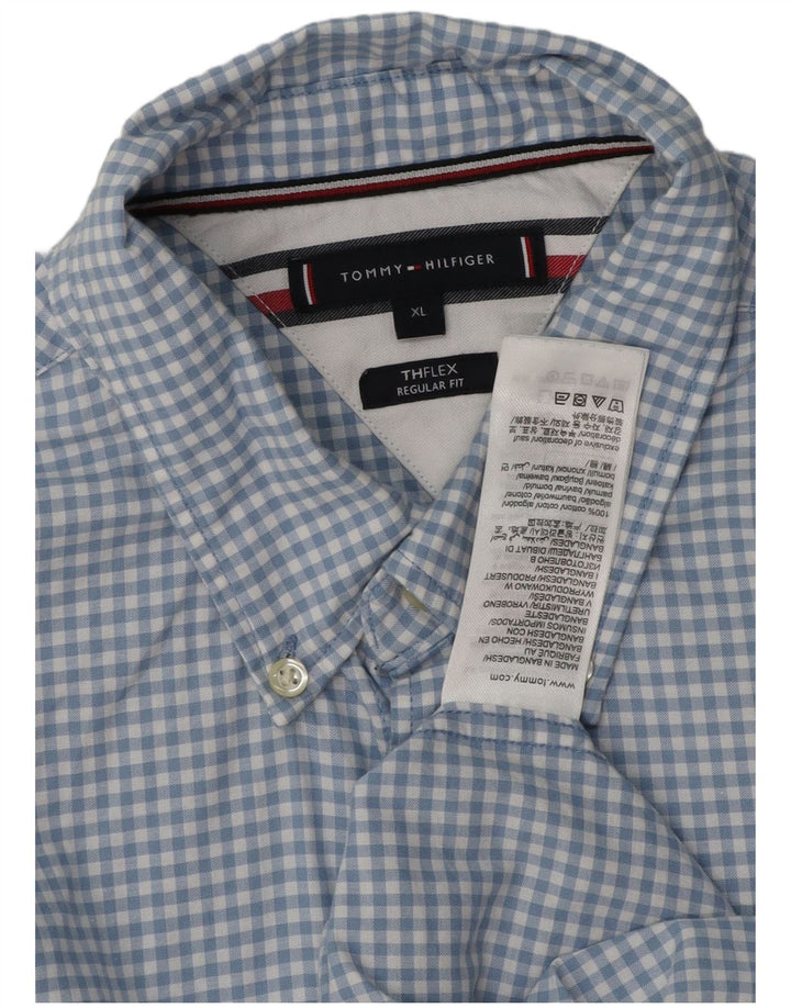 Cămașă pentru bărbați TOMMY HILFIGER, XL, bumbac cu carouri albastre
