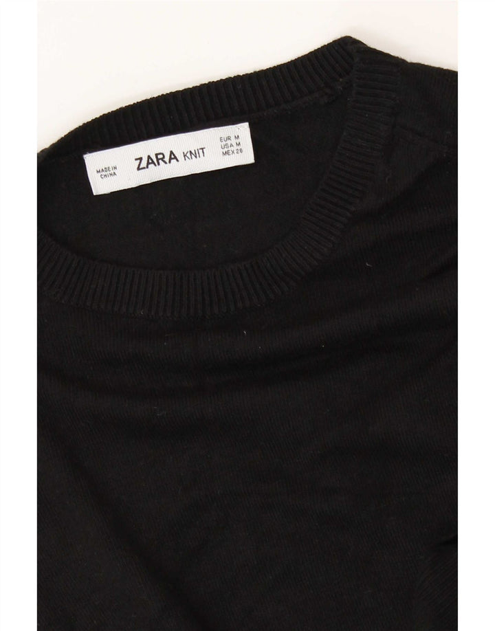 Pulover pentru femeie Zara cu gât de barcă UK 12 Medium Negru