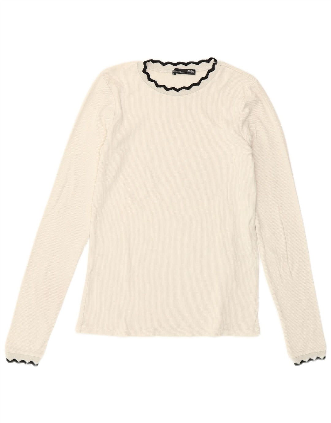 Crop Top pentru femei Zara cu mânecă lungă UK 12 Medium White