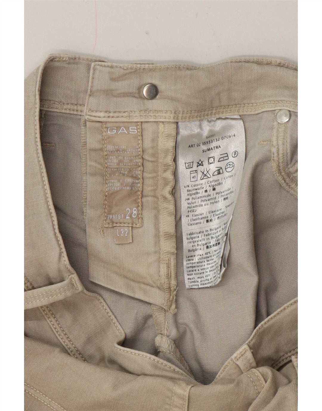 Blugi slim pentru femei Gas W28 L32 bumbac bej