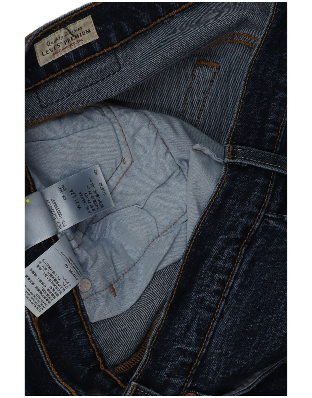 Blugi drepti 501 Crop Levi's pentru femei W31 L26 bumbac bleumarin