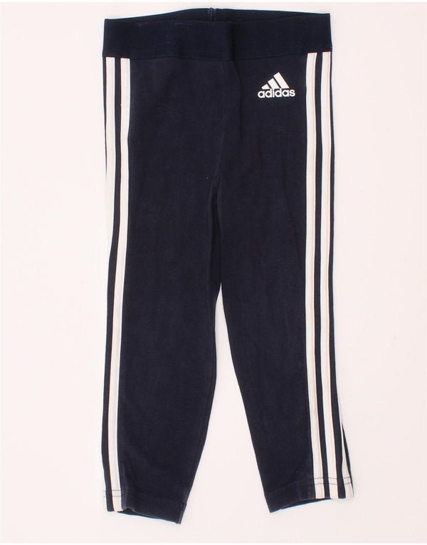 Pantaloni de trening Adidas pentru bebelusi baieti 18-24 luni Bumbac bleumarin
