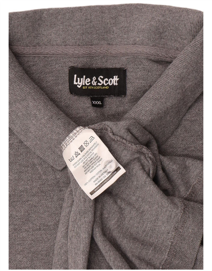 Tricou polo Lyle & Scott pentru bărbați, bumbac gri 3XL