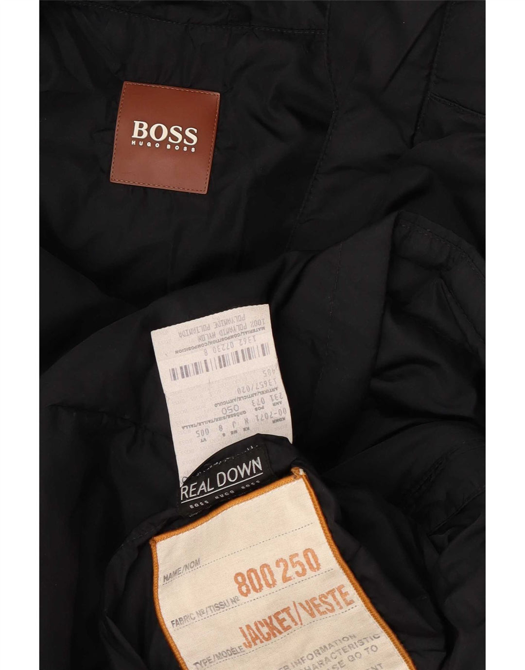 Palton căptușit cu glugă pentru bărbați Hugo Boss IT 50 Poliamidă neagră mare