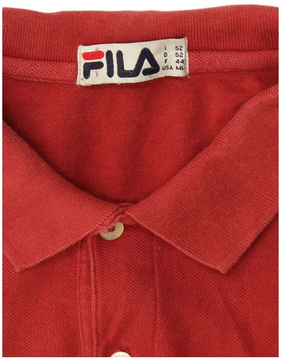 Tricou polo FILA pentru bărbați, bumbac roșu mediu