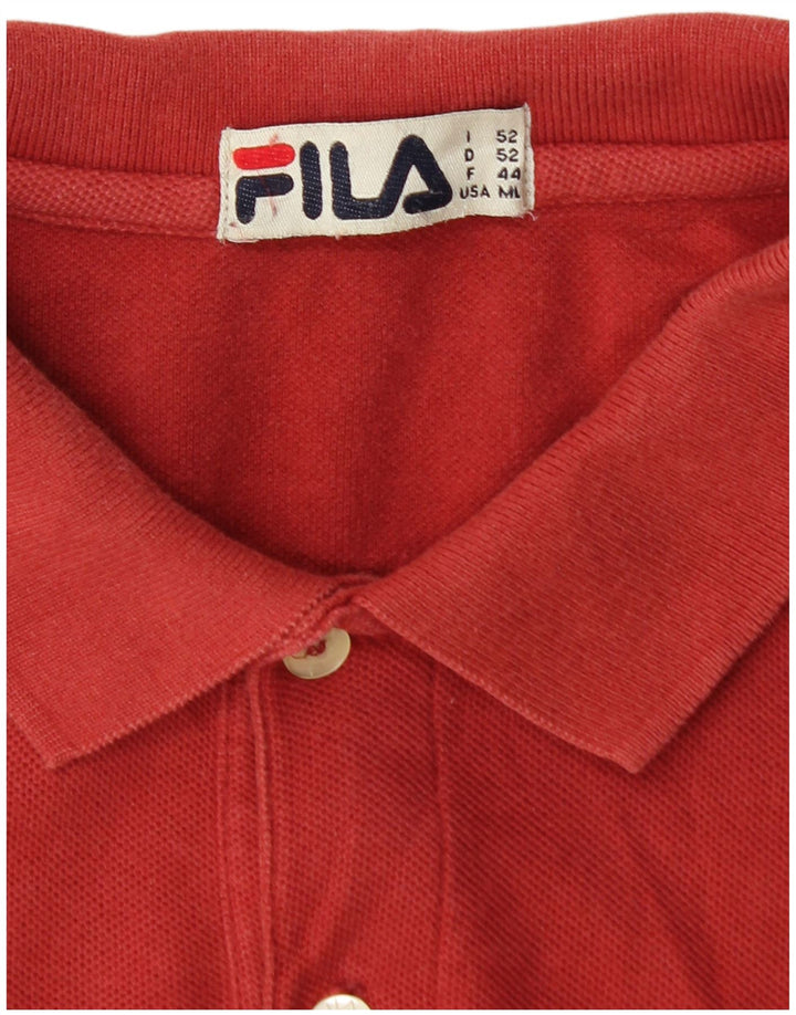 Tricou polo FILA pentru bărbați, bumbac roșu mediu