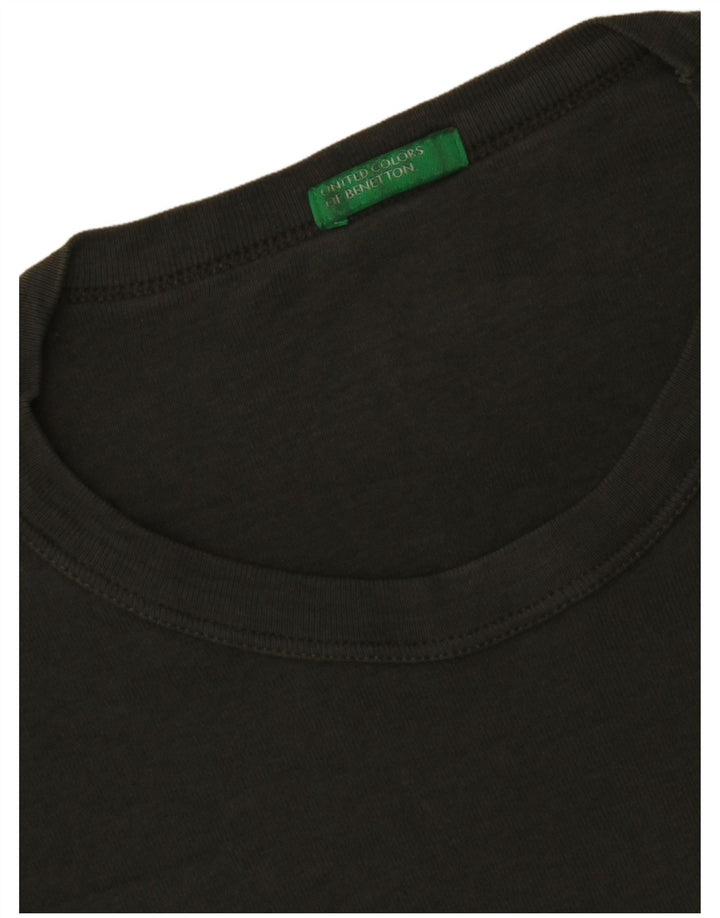BENETTON Top grafic pentru femei cu mânecă lungă UK 12 Medium Green