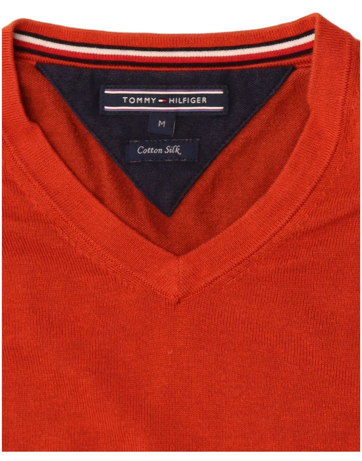 Pulover pentru bărbați Tommy Hilfiger cu decolteu în V, portocaliu mediu