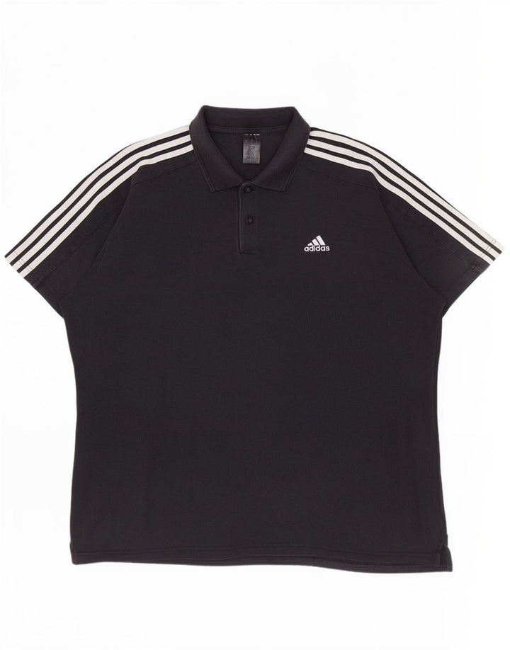 Tricou polo pentru bărbați Adidas 2XL, bumbac negru