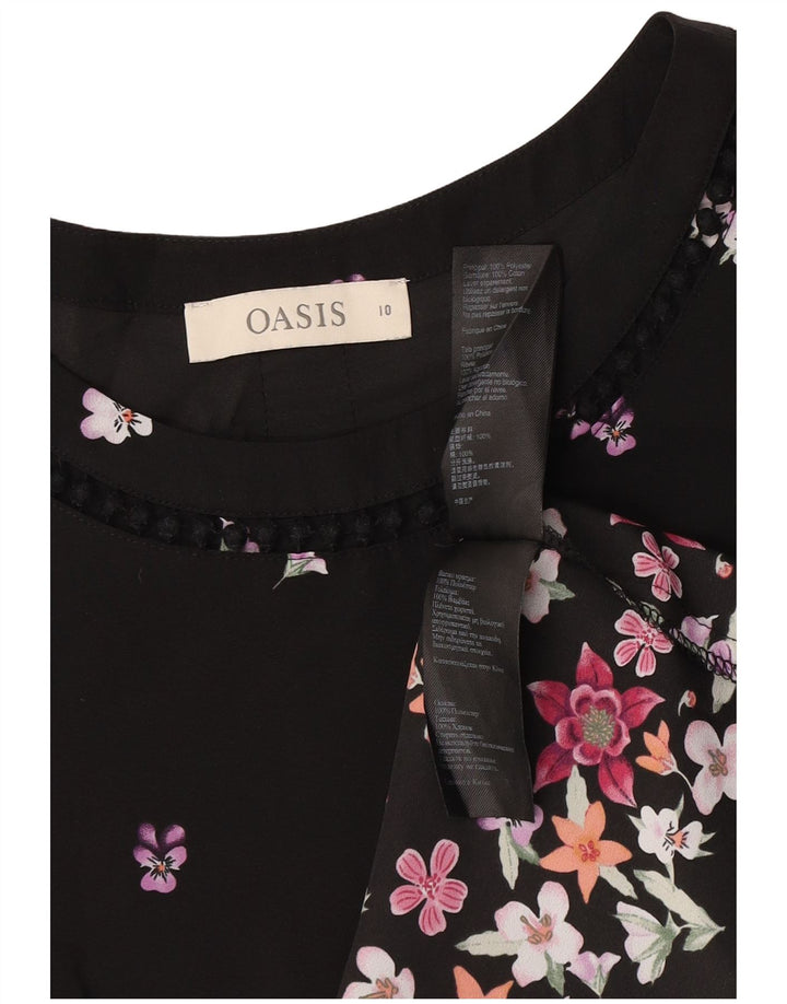 Bluză pentru femei Oasis, UK 10, Poliester, Floral, Negru