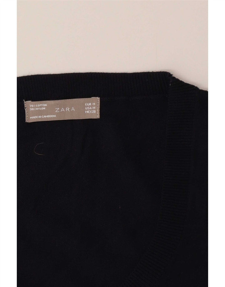Zara Womens Vest Tank Top UK 12 Medium Negru