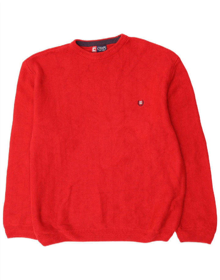 Pulover Chaps pentru bărbați cu gât roșu, 2XL, bumbac în schemă