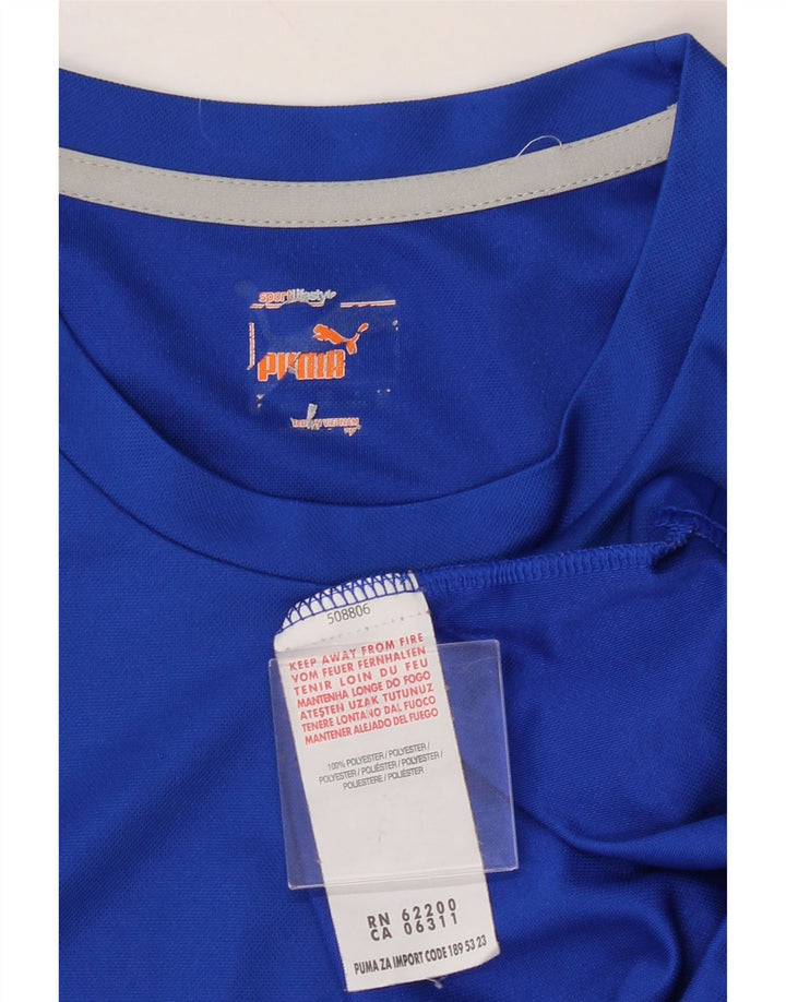 PUMA Mens Graphic T-Shirt Top XL Blue Polyester Vintage Puma and Second-Hand Puma from Messina Hembry 