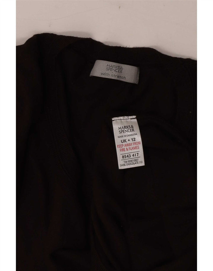 Pulover pentru femei Marks & Spencer cu decolteu cu barca UK 12 maro mediu