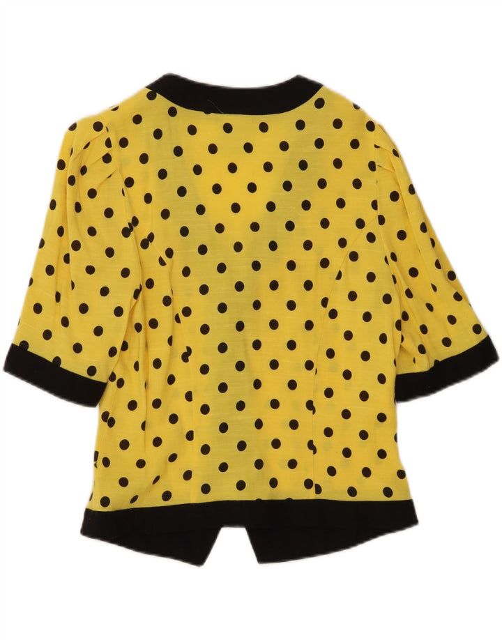 Jachetă Meico pentru femei cu mâneci 3/4, UK 12, poliester galben mediu