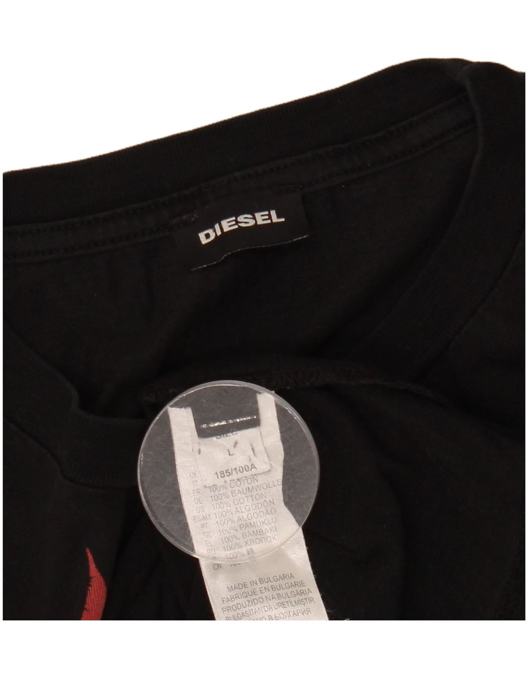 Tricou grafic pentru bărbați Diesel Top mare din bumbac negru