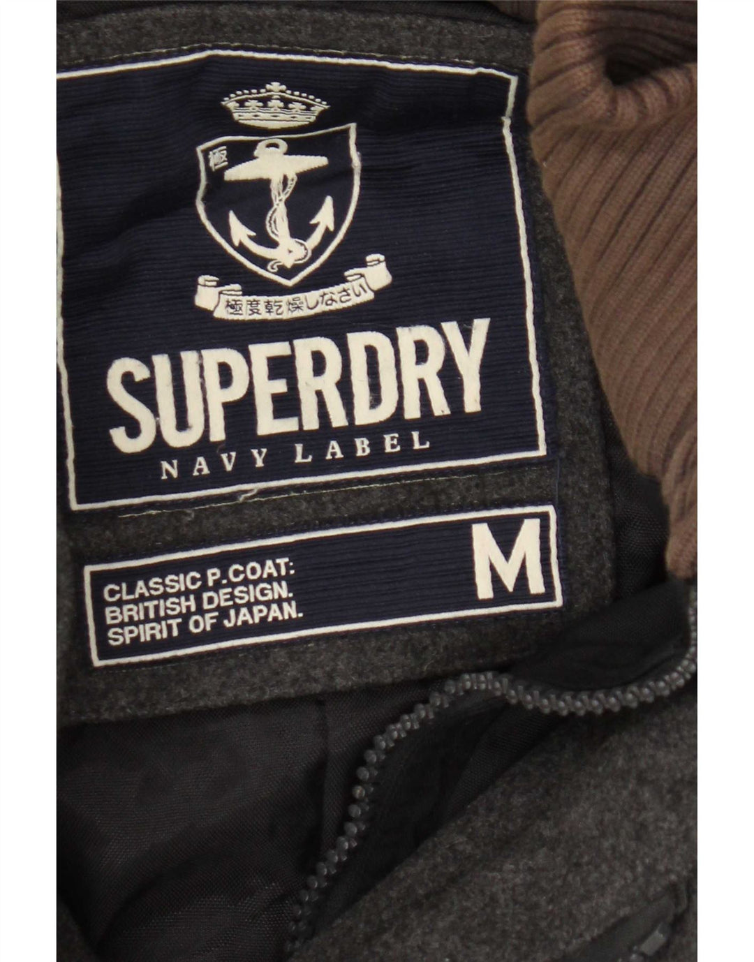 Palton pentru bărbați Superdry UK 38 Lână gri mediu