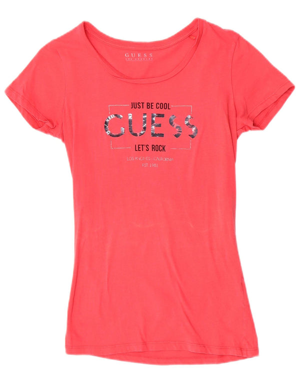 Tricou grafic Guess pentru femei Top UK 6 XS bumbac roz
