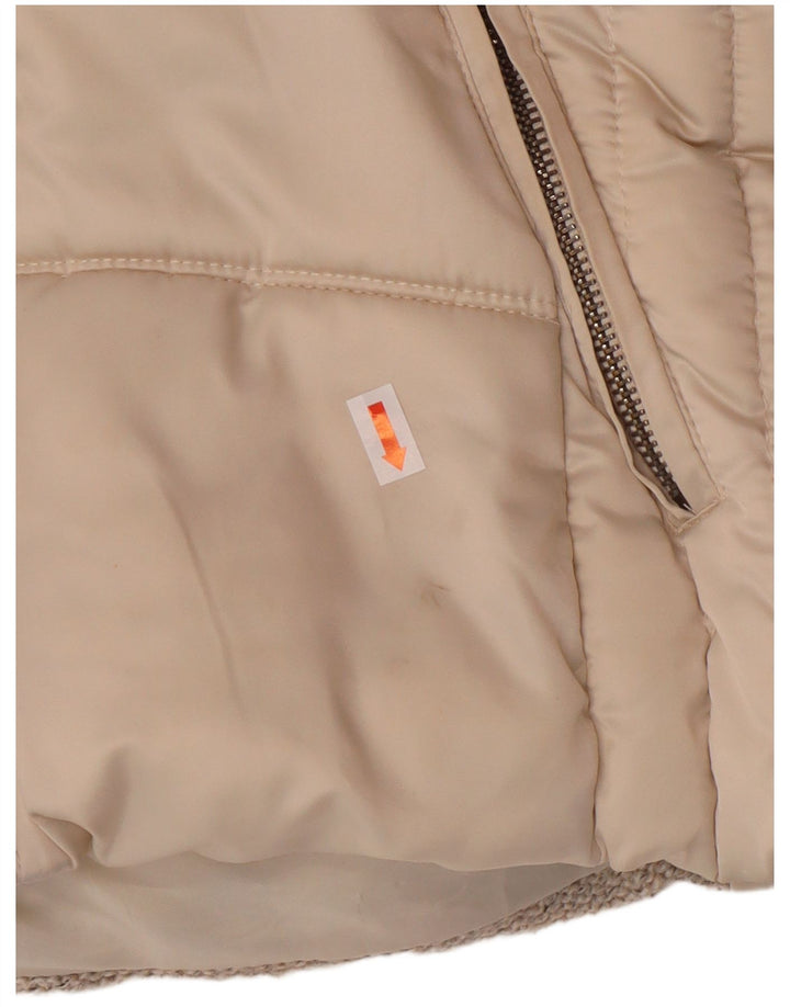 Gilet căptușit cu glugă pentru femei Zara UK 10 mic, bej, poliester