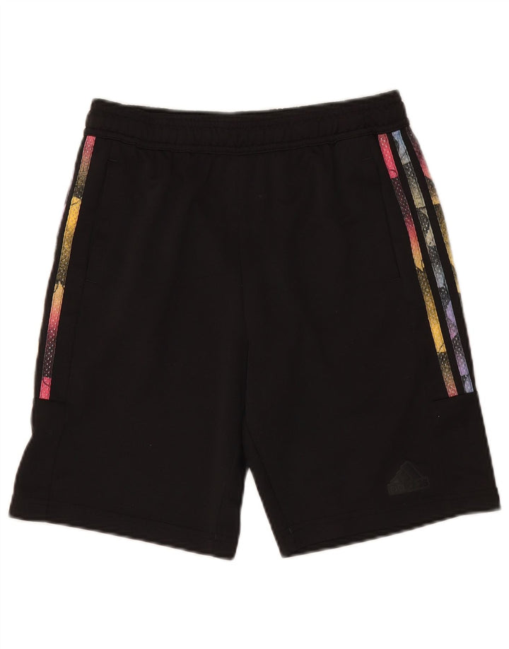 Pantaloni scurți sport pentru fete ADIDAS 13-14 ani W28 L8 poliester negru