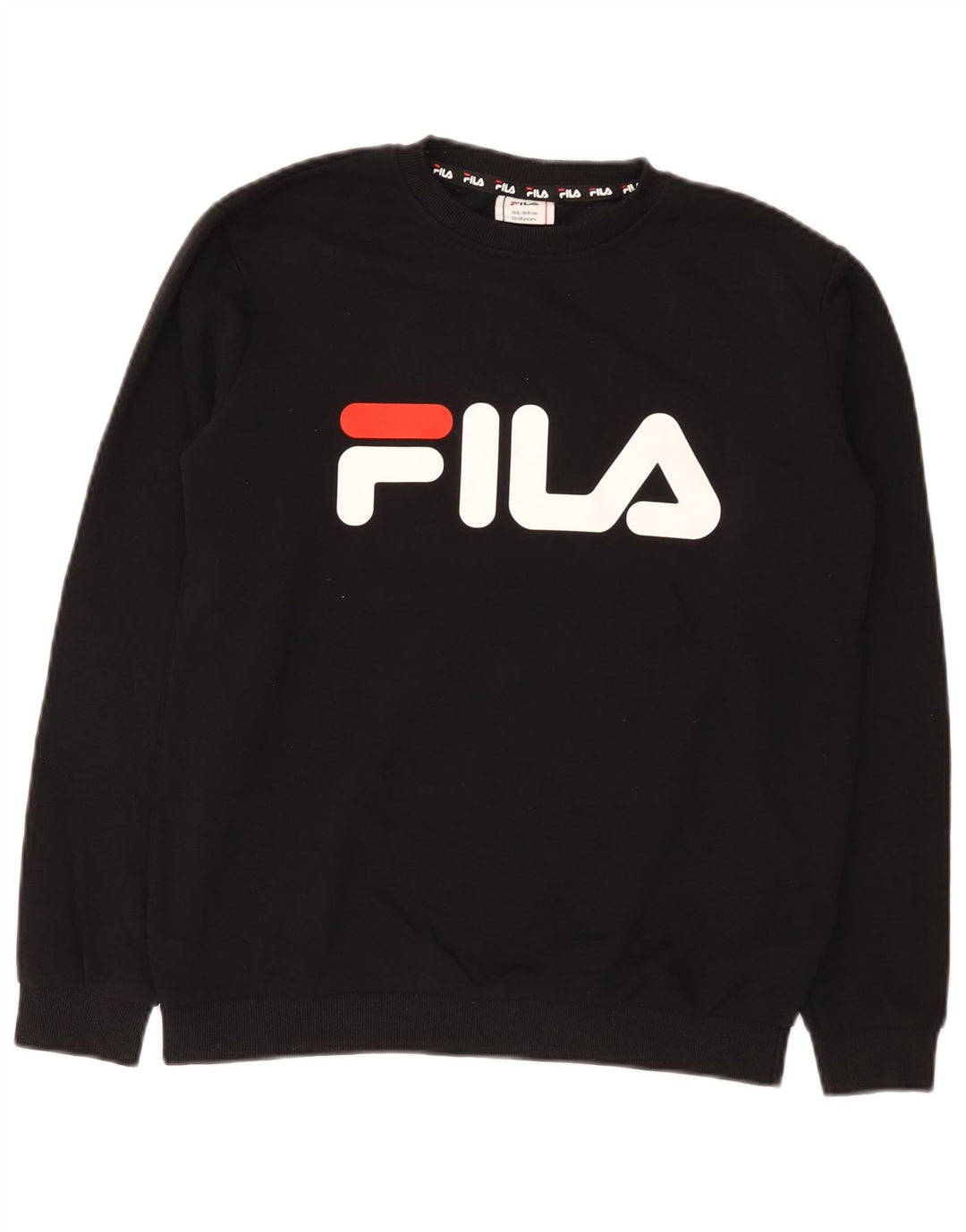 Fila Băieți Pulover Grafic Pulover 13-14 Ani Bumbac Negru
