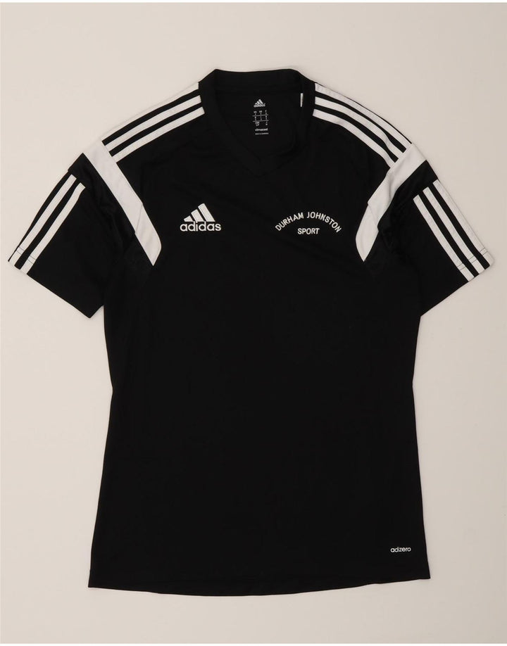 Tricou cu grafică Adidas Durham pentru bărbați Top mic, negru, poliester color bloc
