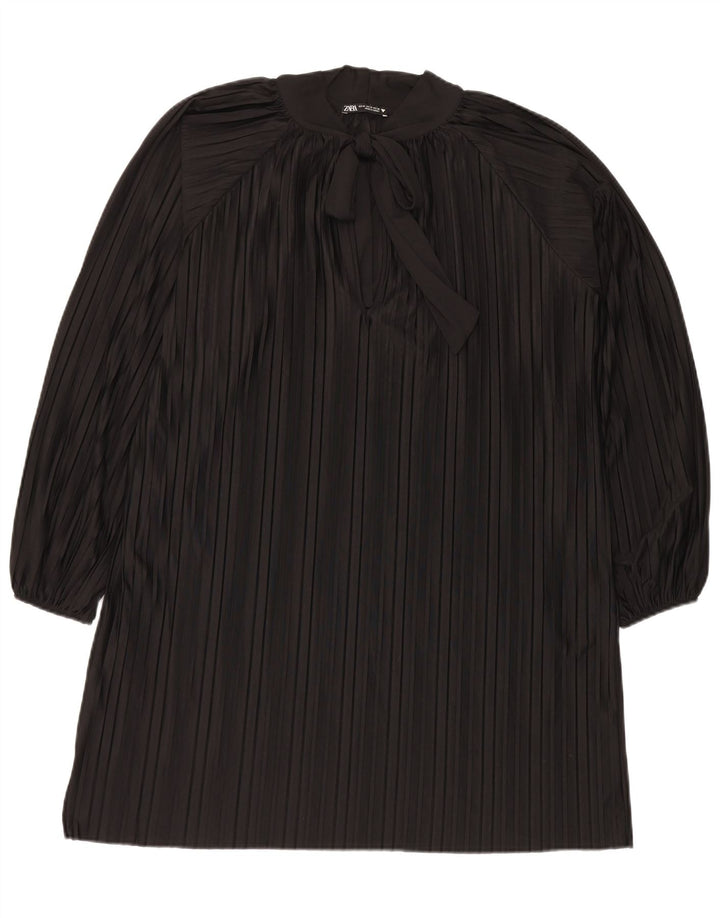 Rochie oversized cu cravată în față Zara pentru femei UK 14 Medium Black Dunge