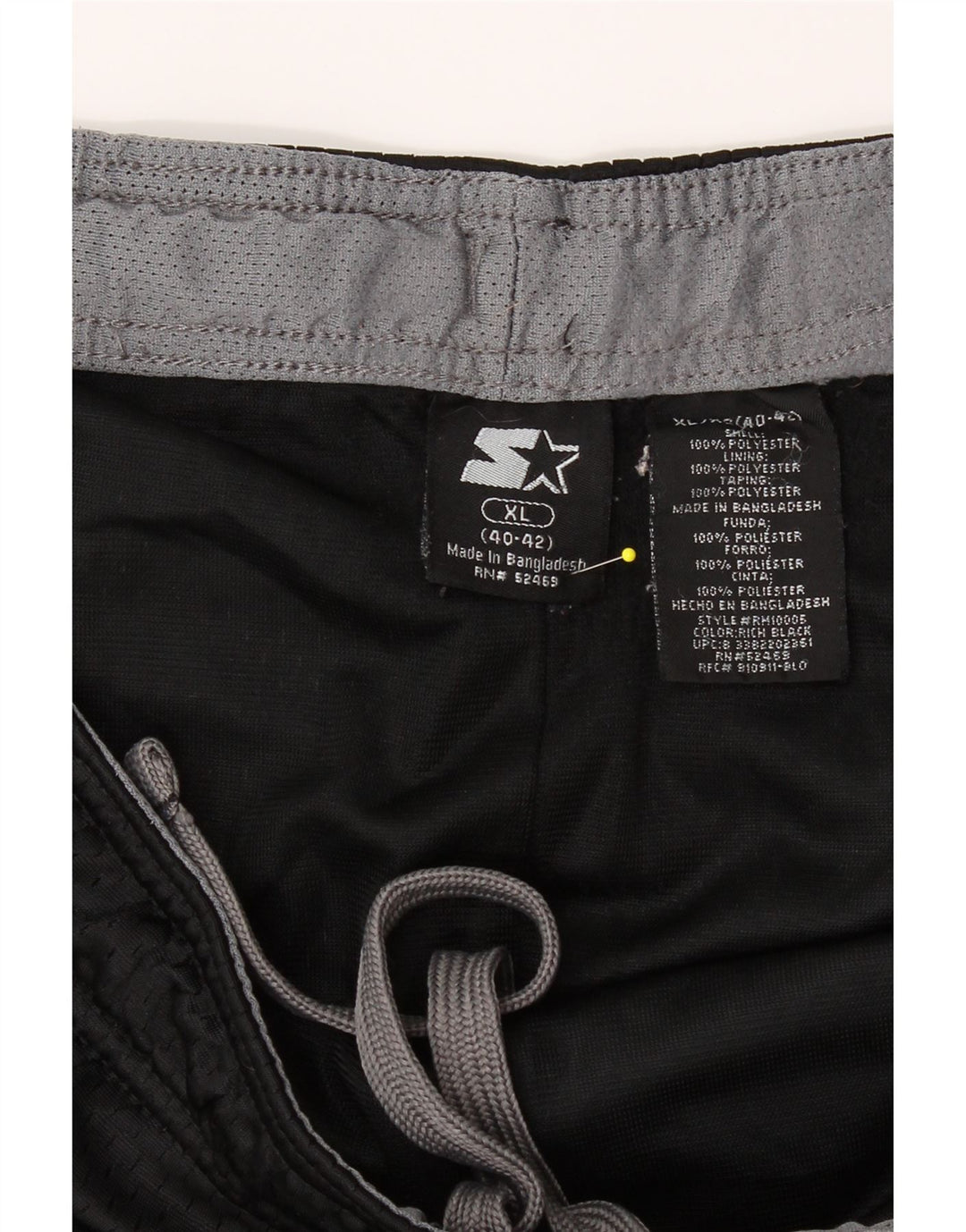 STARTER Mens Sport Shorts XL  Black Polyester Vintage Starter and Second-Hand Starter from Messina Hembry 