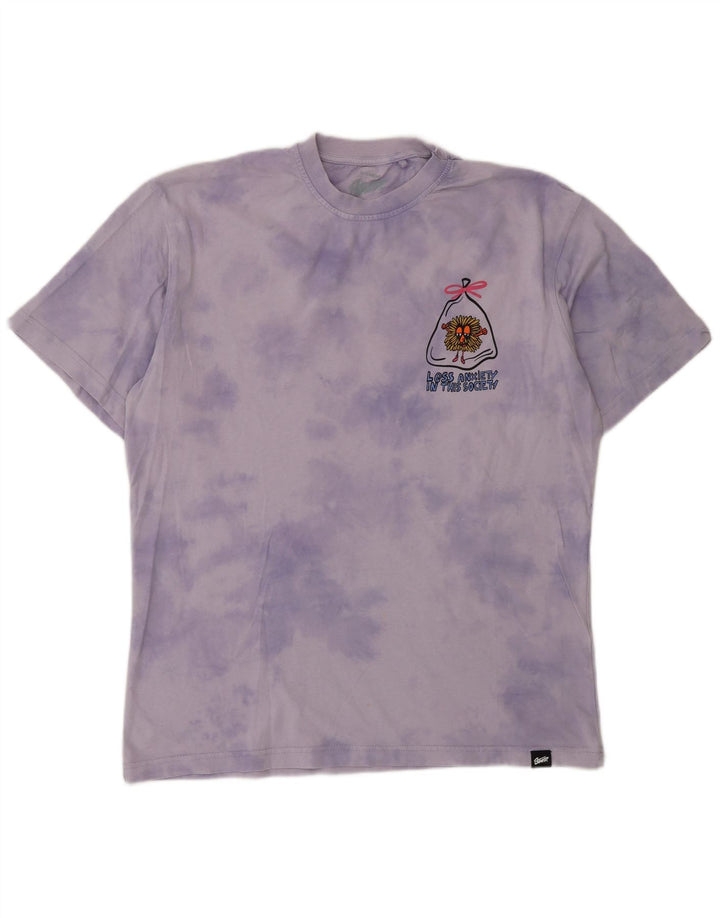 Tricou grafic pentru bărbați Pull & Bear Top Medium Purple Tie Dye