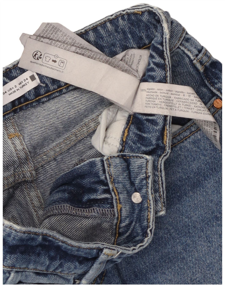 Blugi drepti pentru femei Zara EU 34 2XS W24 L29 Albastru
