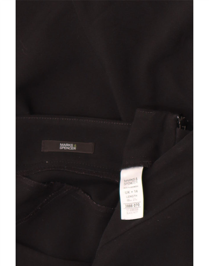 Fusta trompetă pentru femei Marks & Spencer UK 14 Large W32 Poliester negru