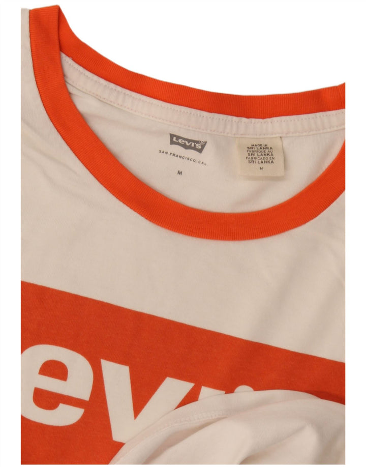 Tricou cu grafic crop Levi's pentru femei Top UK 14 Medium White
