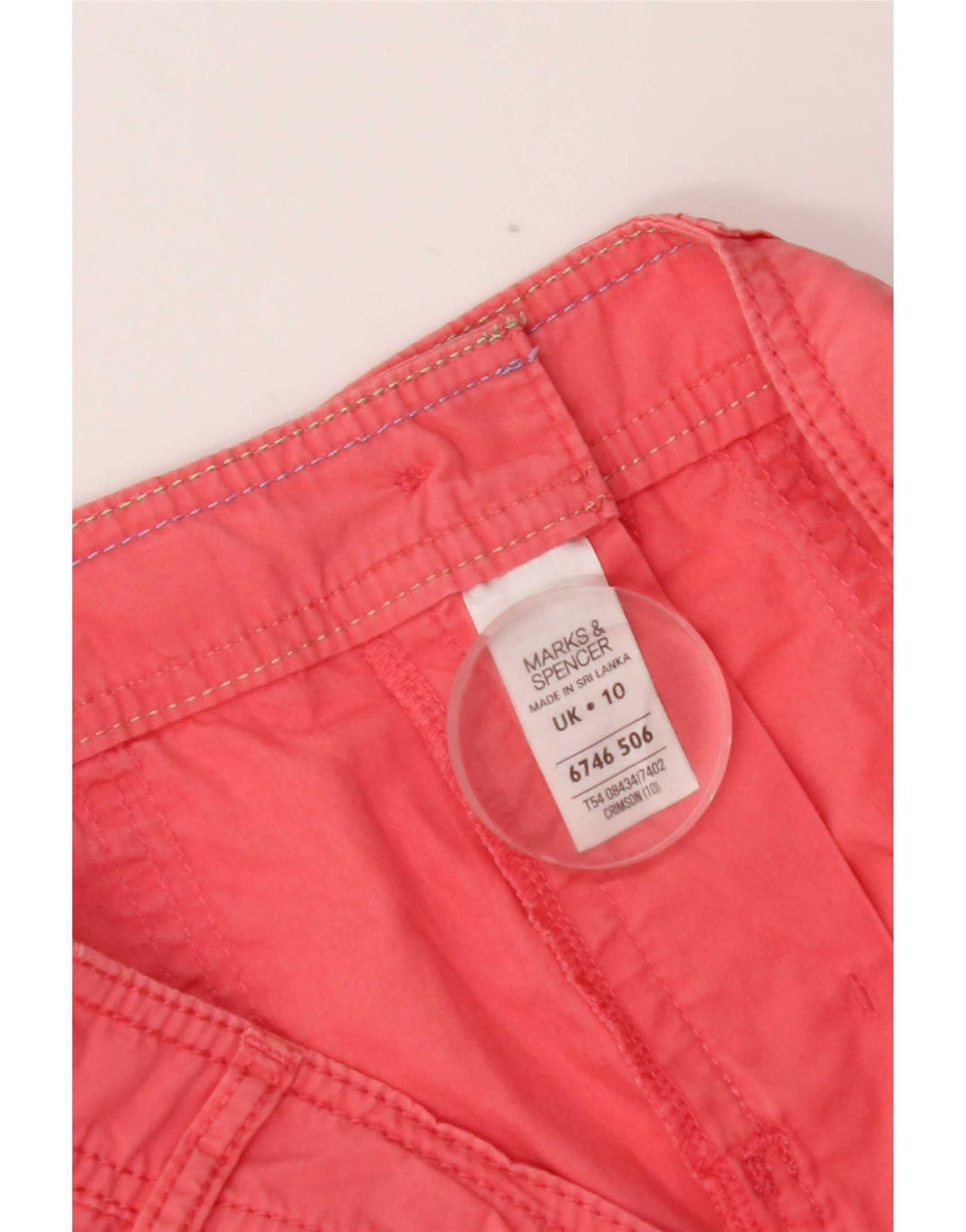 Marks & Spencer Pantaloni scurți pentru femei UK 10 Small W30 Pink Bumbac
