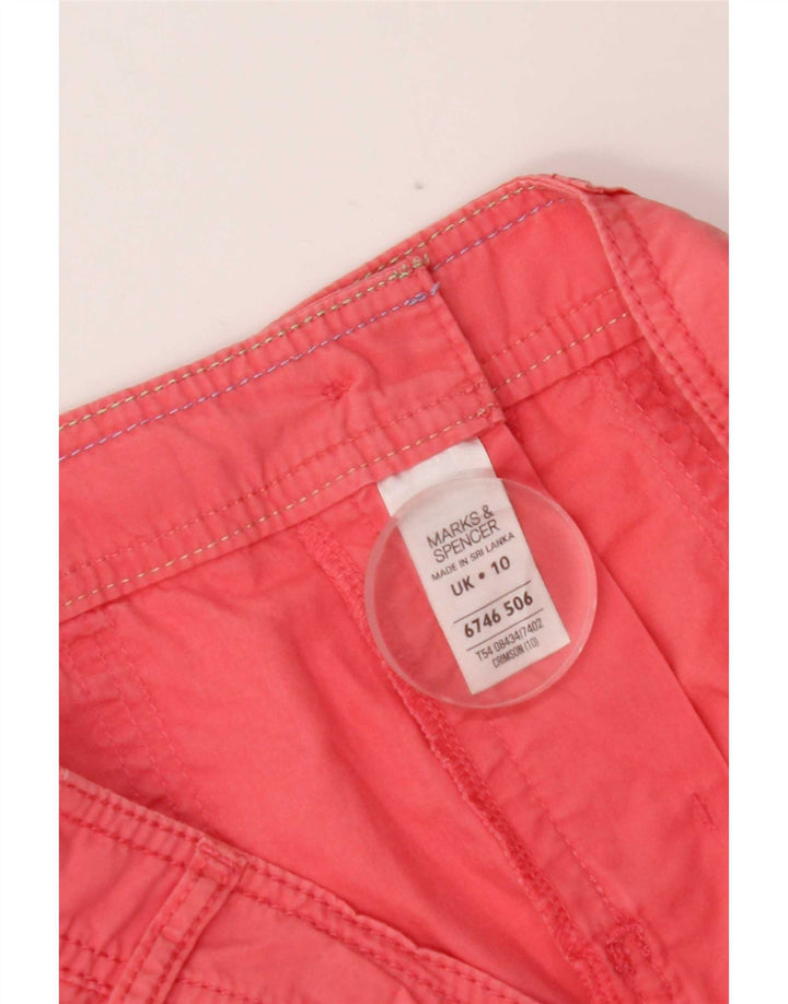 Marks & Spencer Pantaloni scurți pentru femei UK 10 Small W30 Pink Bumbac