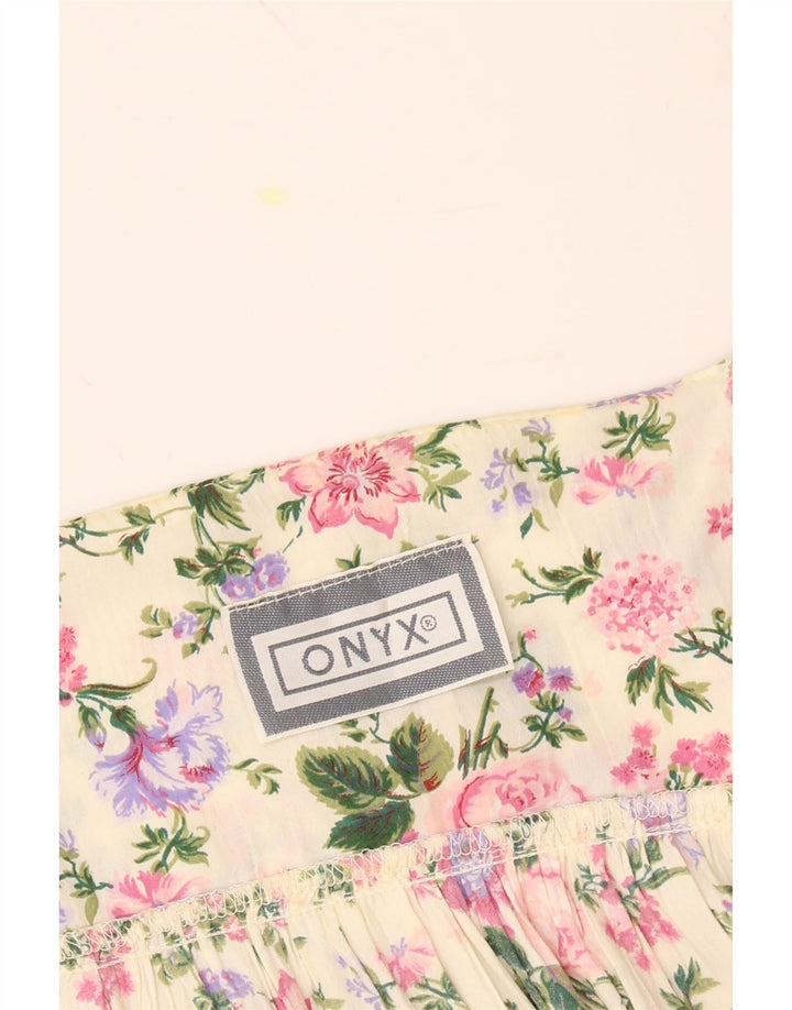 ONYX Womens Sundress UK 12 Medium Off White Floral Vintage Onyx and Second-Hand Onyx from Messina Hembry 