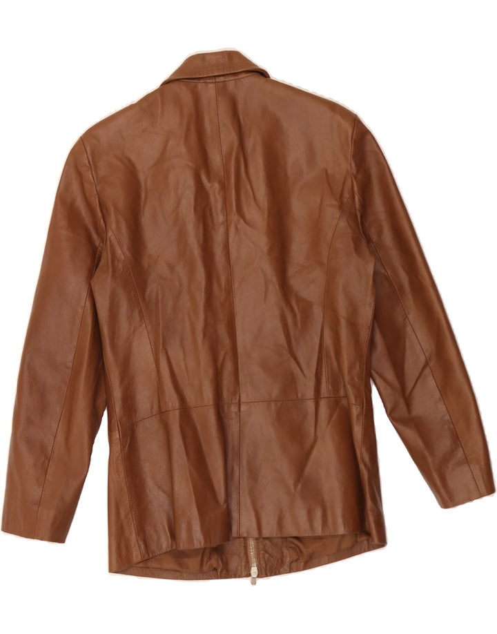 VINTAGE Womens Leather Jacket UK 12 Medium Brown Leather Vintage Vintage and Second-Hand Vintage from Messina Hembry 