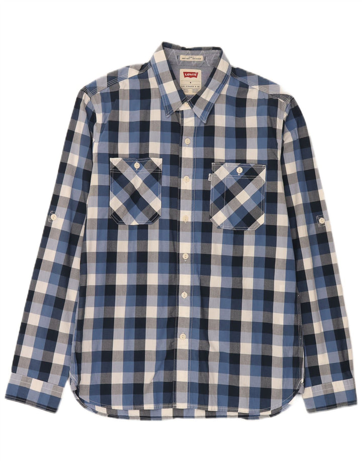 Cămașă Levi's Slim Fit pentru bărbați, din bumbac vichy albastru mediu