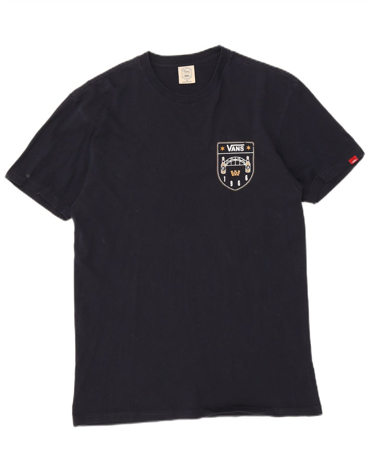 Tricou grafic Vans pentru bărbați Top mediu din bumbac bleumarin