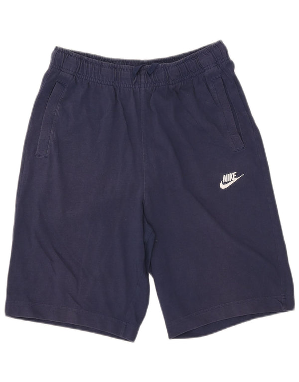 Pantaloni scurti sport NIKE pentru bărbați, bumbac, albastru bleumarin