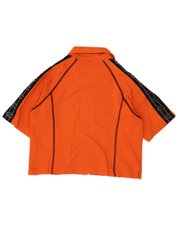 Crop crop grafic pentru femei Champion UK 12 Medium Orange Colorblock