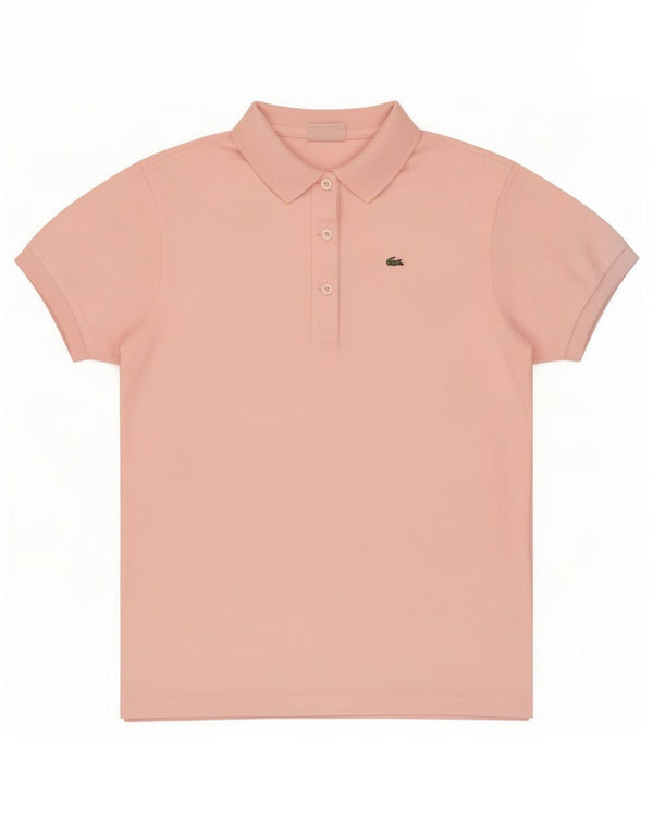 Lacoste Womens Polo Shirt Size 38 Medium Pink Cotton